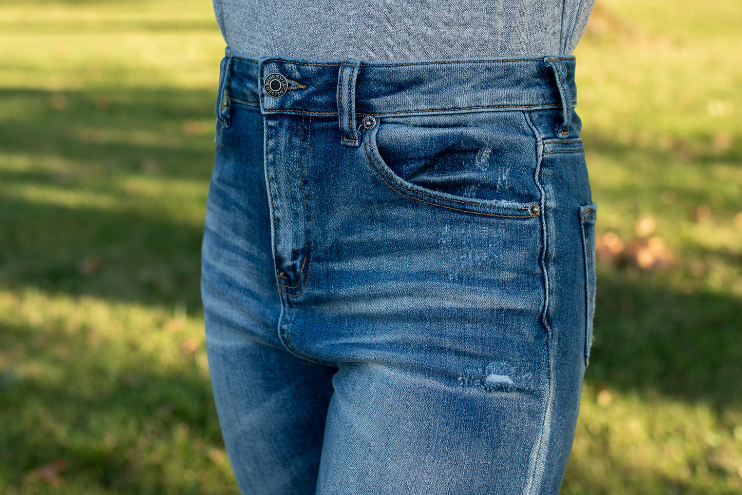 Vintage Washed Flare Jeans